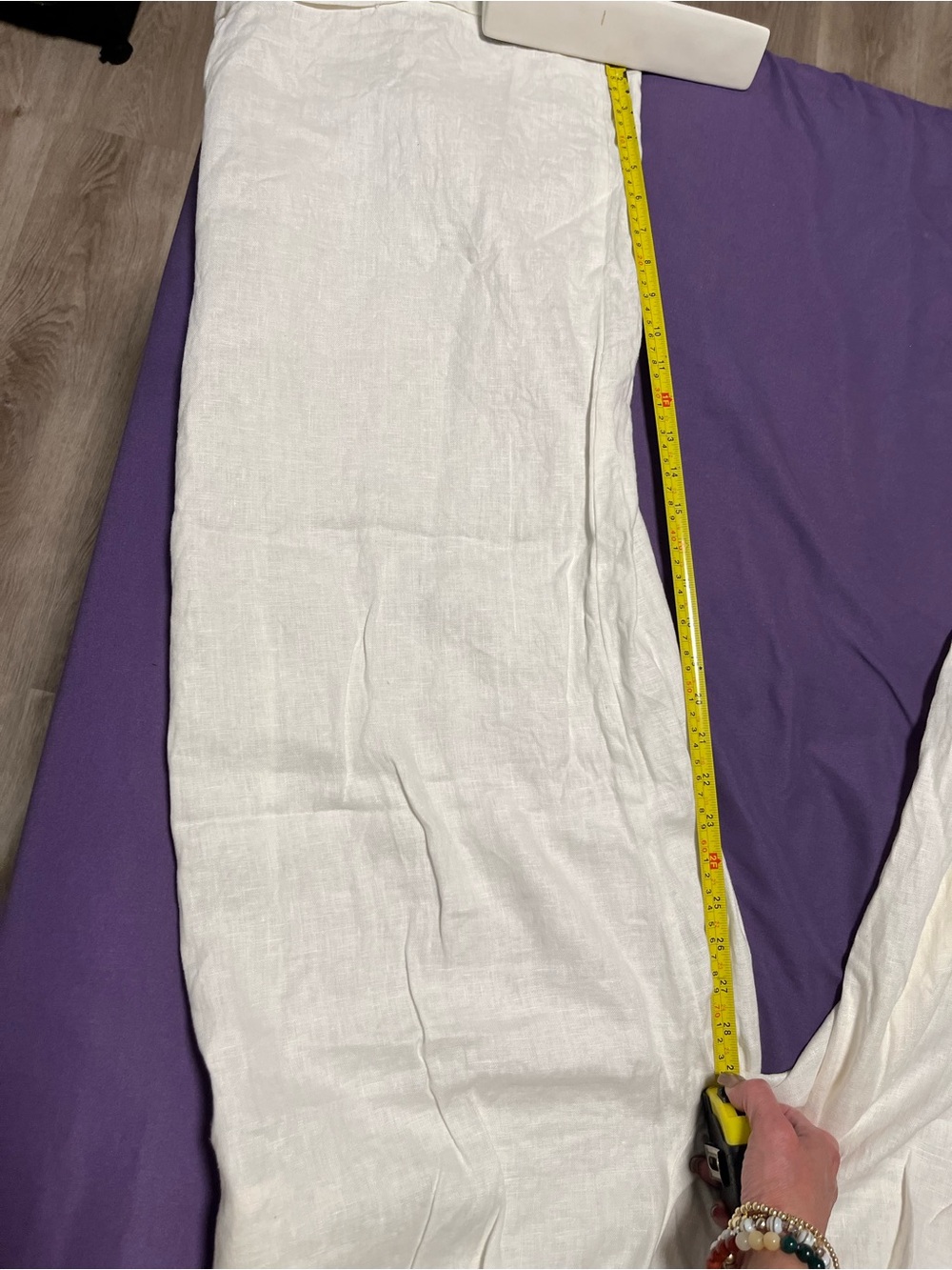 Women’s White Linen Wide-Leg Pantsuit Pants - Classic Summer Staple